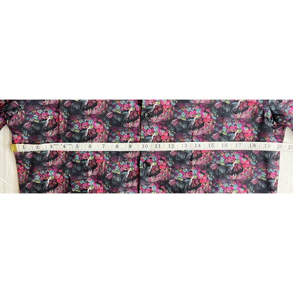 3-62 JARED LANG NWT Men's Dress Shirt Peacocks Multicolor M - Picture 16 of 16